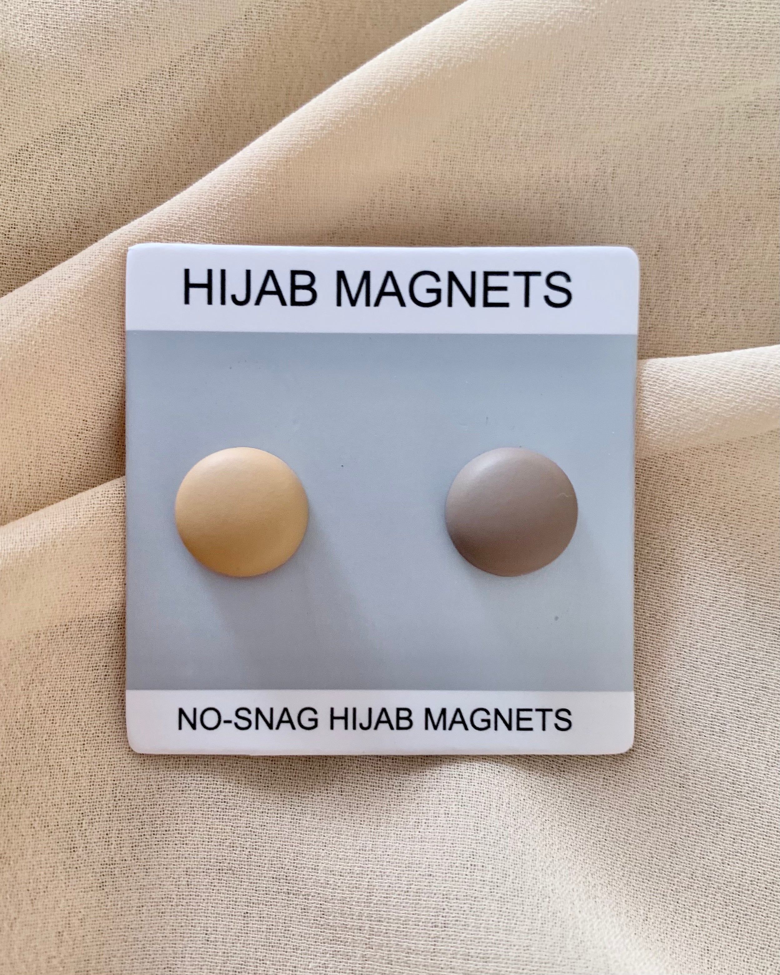 Matte Round Hijab Magnets - Pack of 2 - Gold & Brown